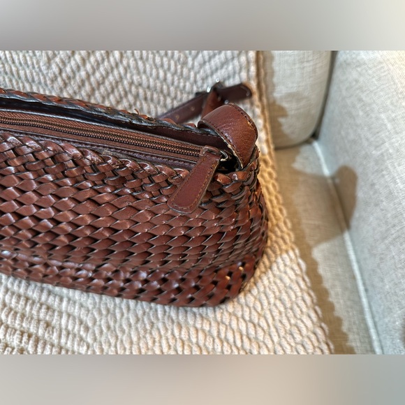Authentic Fossil 1954 Woven Brown Leather Crossbody Adjustable strap 75082 - Picture 5 of 10